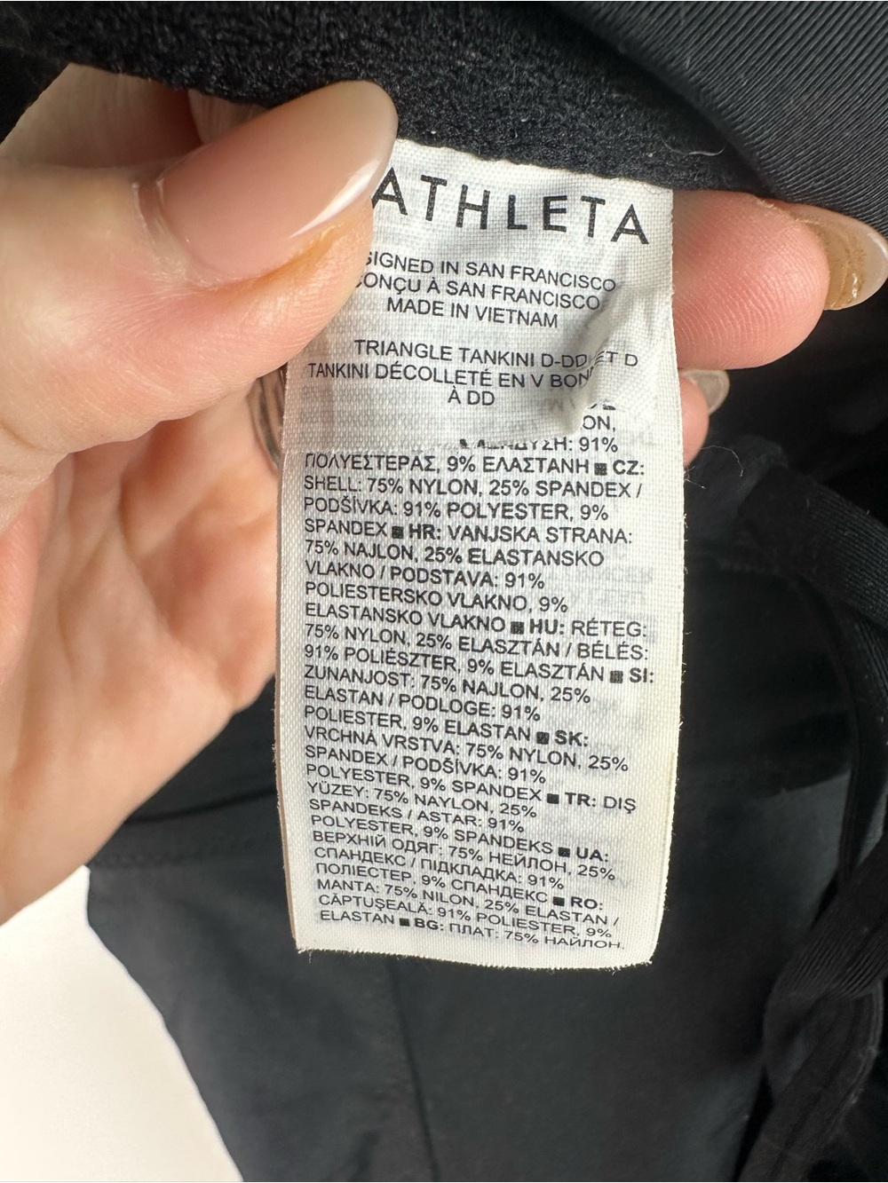 Athleta Black V-Neck Swim Tankini with Wide Straps - Picture 6 of 8